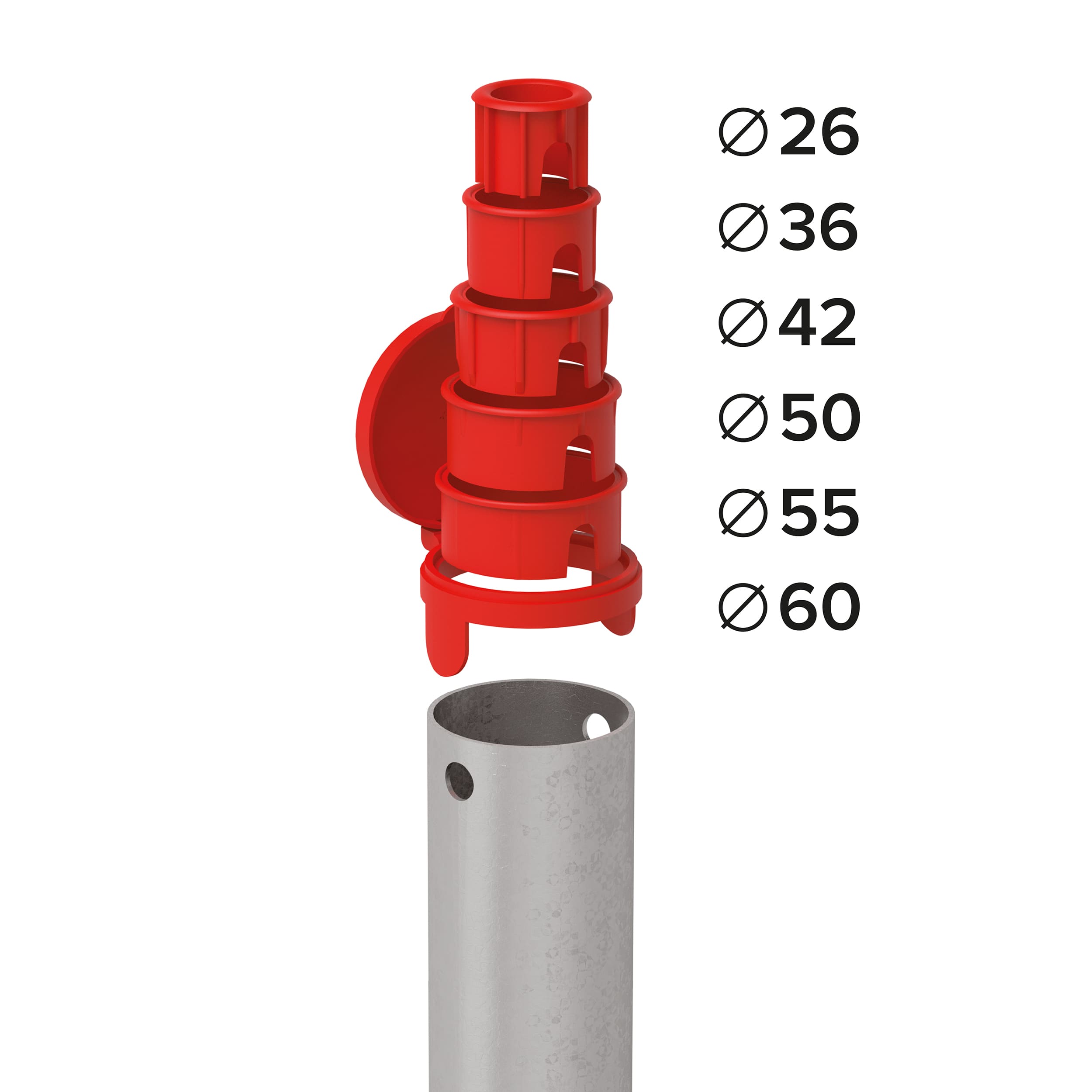 Podstawa wkręcana do ziemi do parasola suszarki - PWO | 68x550